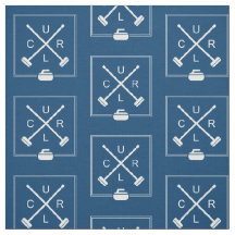 生地をカールする交差させたほうき-青および白