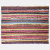 生地ストライプのパターンI +あなたのアイディア フリースブランケット (正面(横))