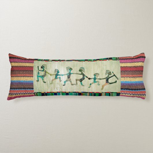 生地ストライプの模様I +ココペリ ボディピロー (正面)