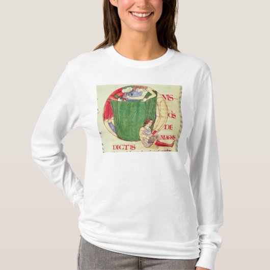 生地屋を描写しているHistoriatedのイニシャル「Q」 Tシャツ (正面)