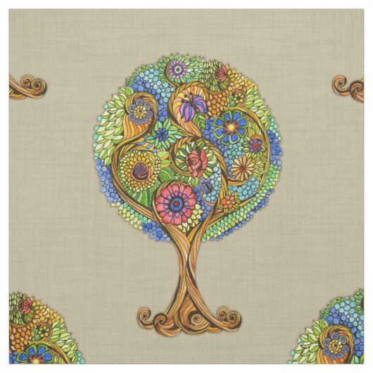 生地生命の樹 ファブリック (見本)