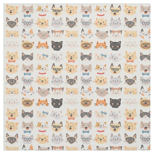 生地 - おかしい顔 ファブリック (見本)