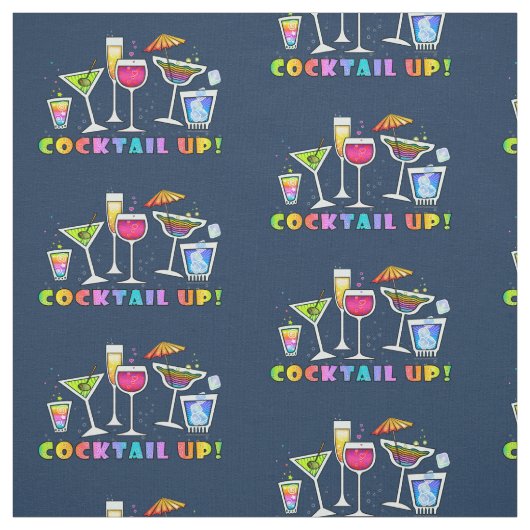 生地 - カクテルグラスで乾杯！ ファブリック (見本)