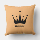 生地  ポリエステル  オーダーメイド クイーンサイズ テキスト ブラック クラウン クッション (裏面)