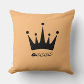 生地  ポリエステル  オーダーメイド クイーンサイズ テキスト ブラック クラウン クッション (正面)