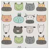 生地 - 動物の顔 ファブリック (クローズアップ)