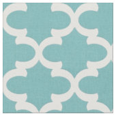 生地 - 幾何学的な青と白の模様 ファブリック (クローズアップ)