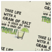 生地-生命、塩、ライム、テキーラ! ファブリック (クローズアップ)