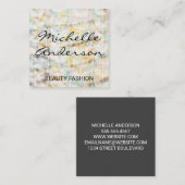 生地 素材 | 植物 ドゥードル パターン スクエア名刺 (正面/裏面)