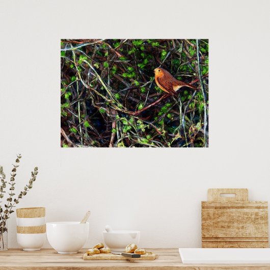 生垣のロビン ポスター (キッチン)