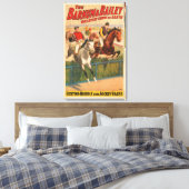 生垣を飛び越える馬のジョッキーのサーカスのポスター キャンバスプリント (インサイチュ (寝室))