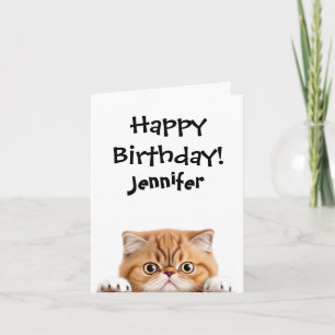 生姜おもしろい猫誕生日折りグリーティングカード カード