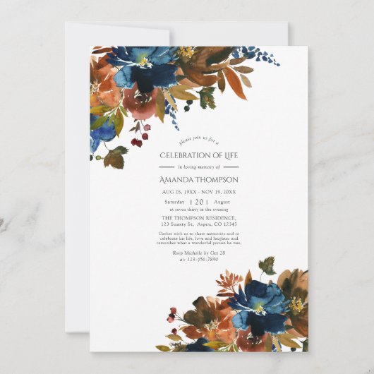 生姜と海軍のフローラお祝いの写真 招待状 (正面)