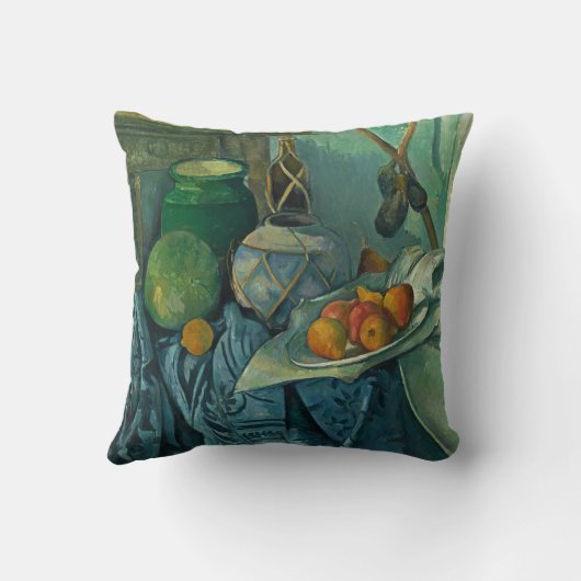 生姜の瓶とナスを持つ静物人生，セザンヌ クッション (裏面)