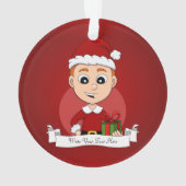 生姜の髪の可愛いクリスマスの少年 オーナメント (裏面)