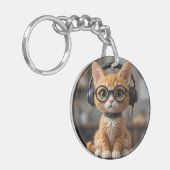 生姜よくはしゃぐ猫 キーホルダー (正面左)