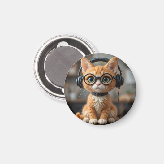 生姜よくはしゃぐ猫 マグネット (正面/裏面)