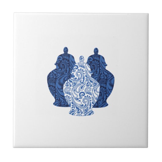 生姜ジャースポータルブルー/ホワイトセラミックタイル タイル (正面)