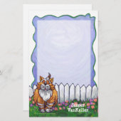 生姜パーソナライズされた猫 便箋 (正面/裏面)