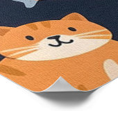 生姜猫・月・星・魚3匹 ポスター (角)