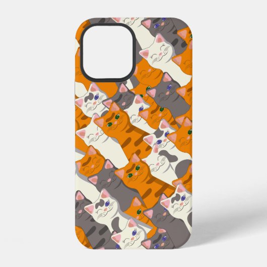生姜色白黒猫の斜め模様 iPhoneケース (裏面)