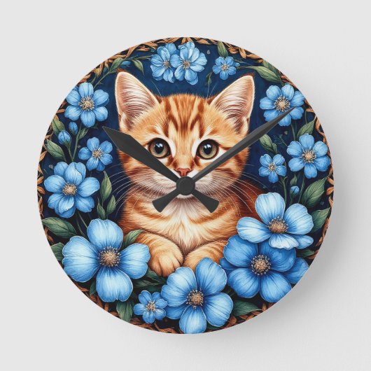 生姜魅力的猫 ラウンド壁時計 (正面)