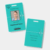 生存線心臓心拍医療写真ID バッジ (正面＆裏面)