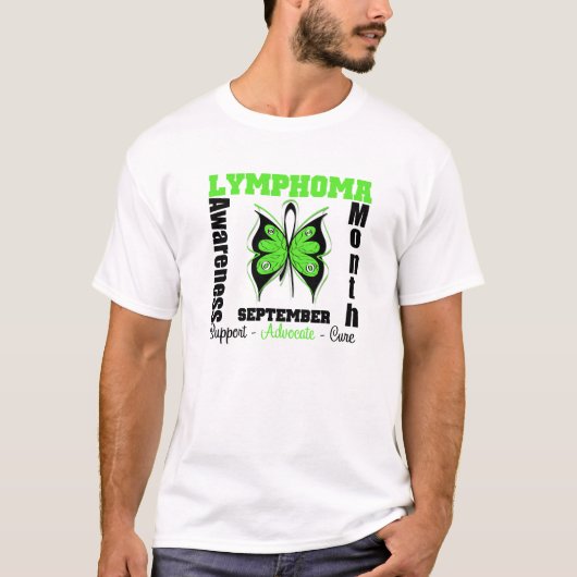 生存者によるリンパ腫の認識度月の蝶 Tシャツ (正面)
