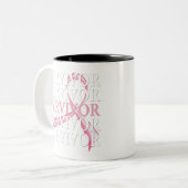 生存者のお洒落なコラージュの乳癌 ツートーンマグカップ (正面左)