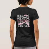 生存者のお洒落なコラージュの乳癌 Tシャツ (裏面)