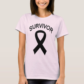 生存者のメラノーマの蟹座の黒のリボンのTシャツ Tシャツ