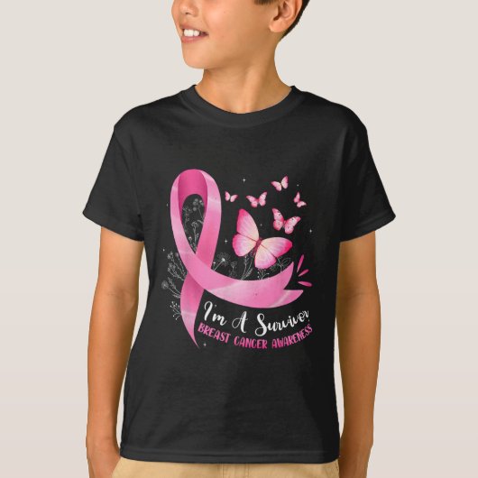 生存者の乳がん認識度ピンクリボンWom Tシャツ (正面)