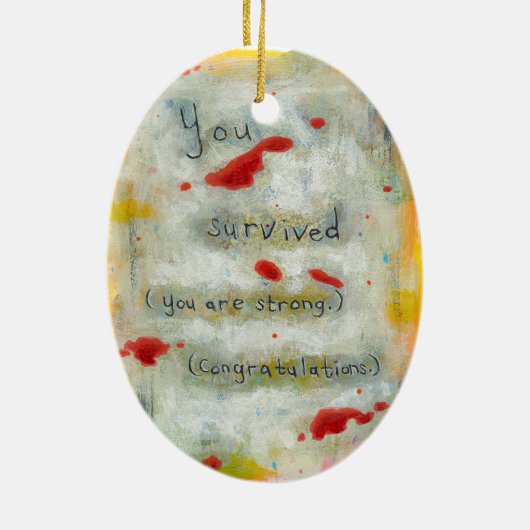 生存者の回復治療の希望の芸術の外傷の病気 セラミックオーナメント (裏面)