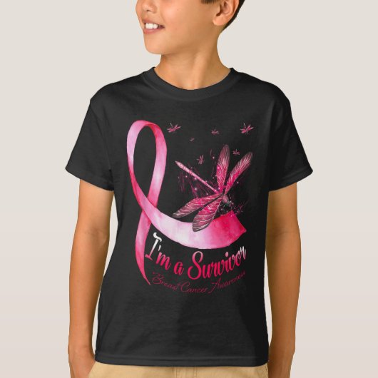 生存者トンボ乳がん認識度 Tシャツ (正面)