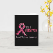 生存者ピンクリボンハート乳癌アワレ カード (黄色い花)