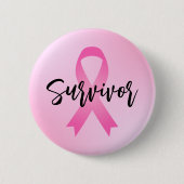 生存者ピンク乳がん 缶バッジ (正面)