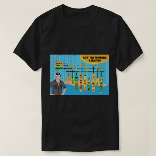 生存者勝者インフォグラフィック Tシャツ (デザイン正面)