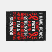 生存者平和希望ラブ鎌状赤血球病アウェア フリースブランケット (正面(横))