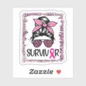 生存者戦士の乱雑バンヘアピンク乳癌 シール (シート)
