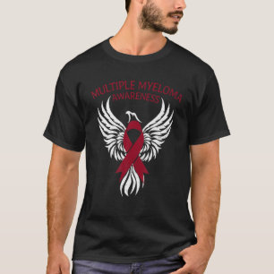 生存者戦闘機多発骨髄腫認識度バーガン Tシャツ