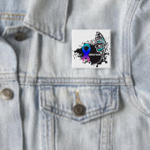 生存者抽象芸術蝶形甲状腺がん 缶バッジ (インサイチュ)