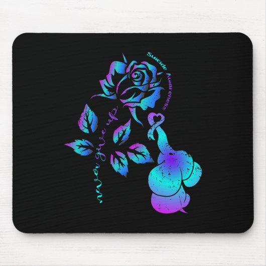 生存者自殺防止啓発リボンエル マウスパッド (正面)