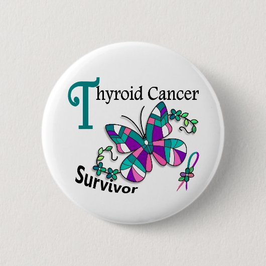 生存者6の甲状腺癌 缶バッジ (正面)