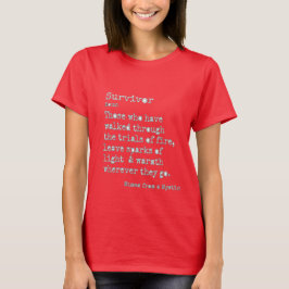 生存者:基本的な暗いクルーネック Tシャツ