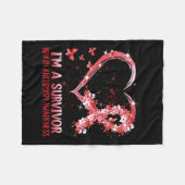 生存脳動脈瘤認識度ブルゴーニュハート フリースブランケット (正面(横))