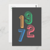 生年月日 - 1972 - 50歳の誕生日 ポストカード (正面/裏面)