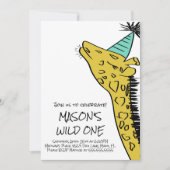 生後1年のキリン動物園ワイルドパーティー招待状 招待状 (正面)