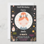 生後6ヶ月 ハーフバースデー パーティー お祝い 招待状 (正面)