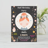 生後6ヶ月 ハーフバースデー パーティー お祝い 招待状 (スタンド正面)