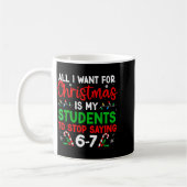 生徒が言う6-7 67シックスセブン面白い先生のクリスマス コーヒーマグカップ (左)